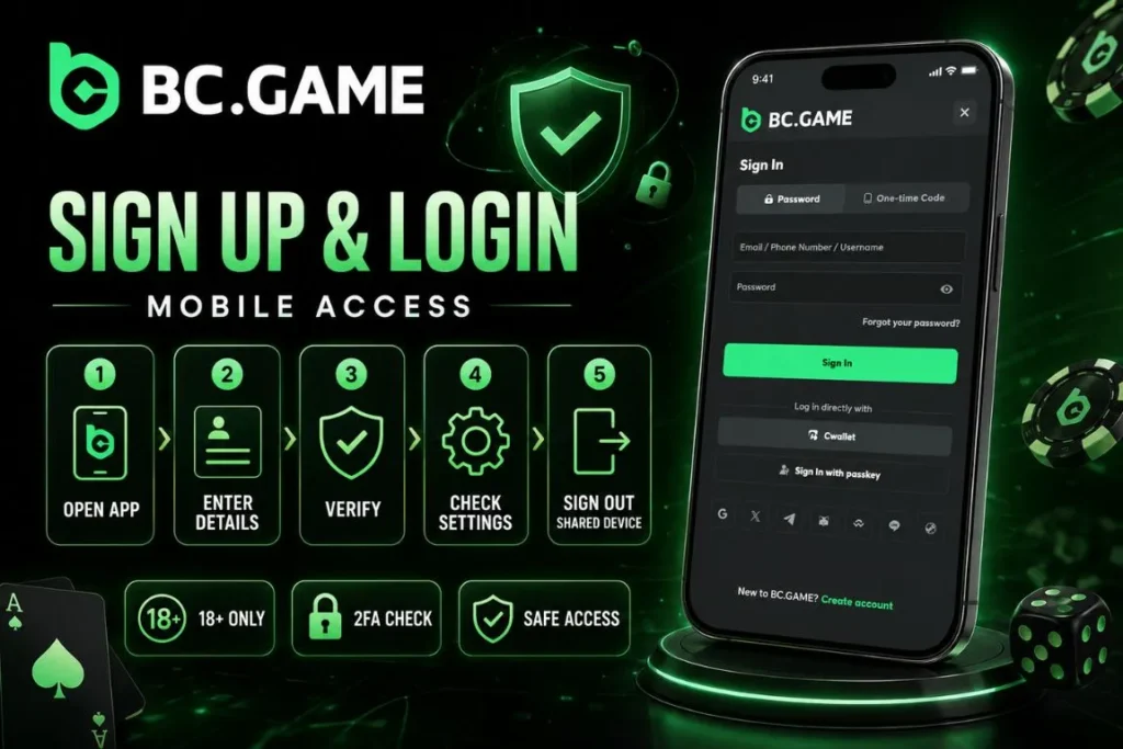 Mobile Sign-Up and BC.Game Login Download